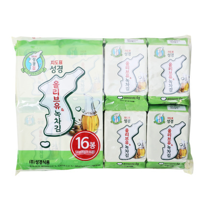 성경올리브유&녹차김(16입) 64g/성경김