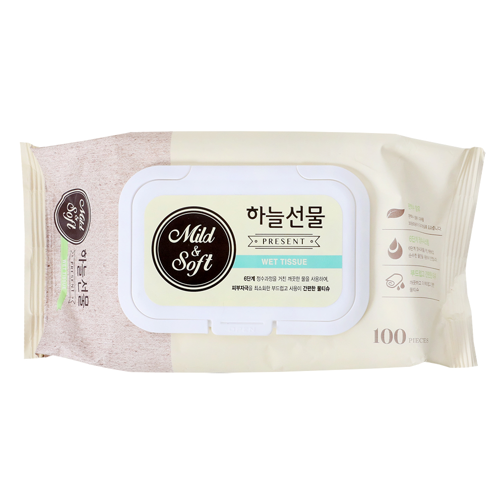 하늘선물물티슈(캡형) 100매