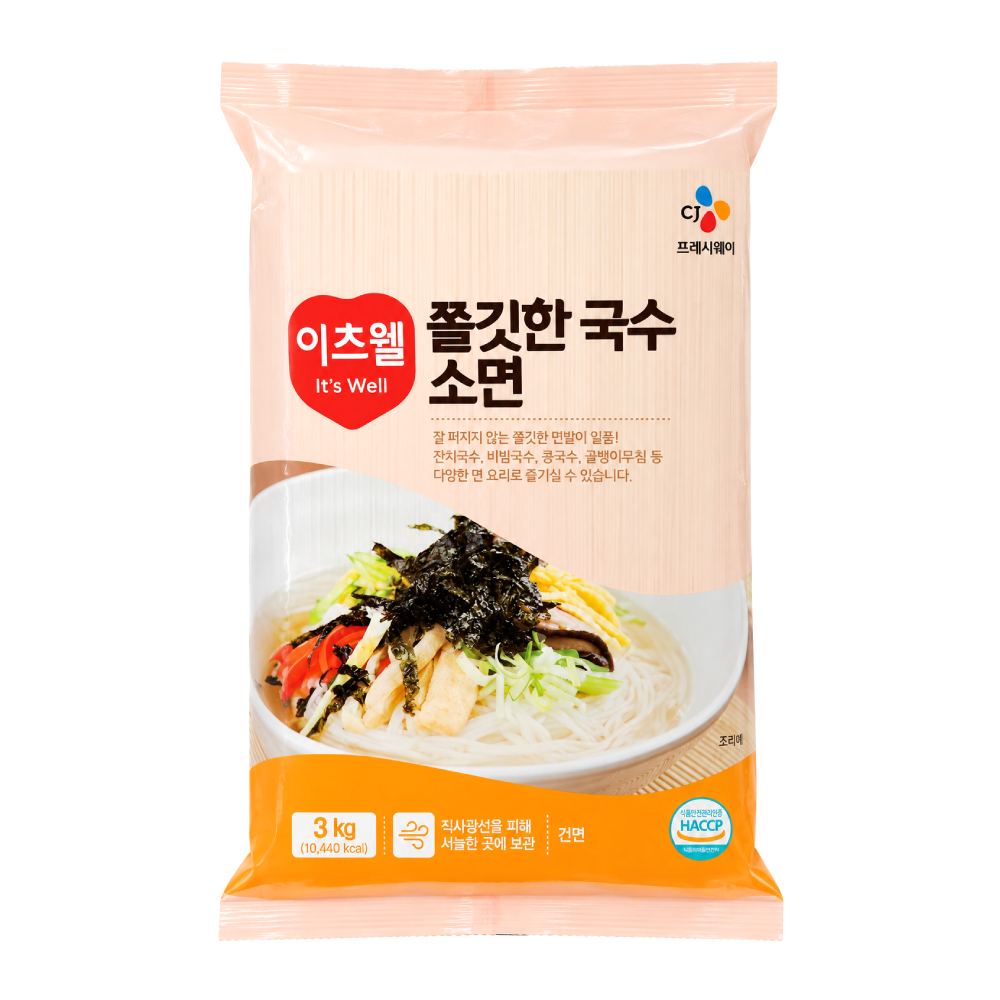 쫄깃한국수(소면) 3kg/이츠웰